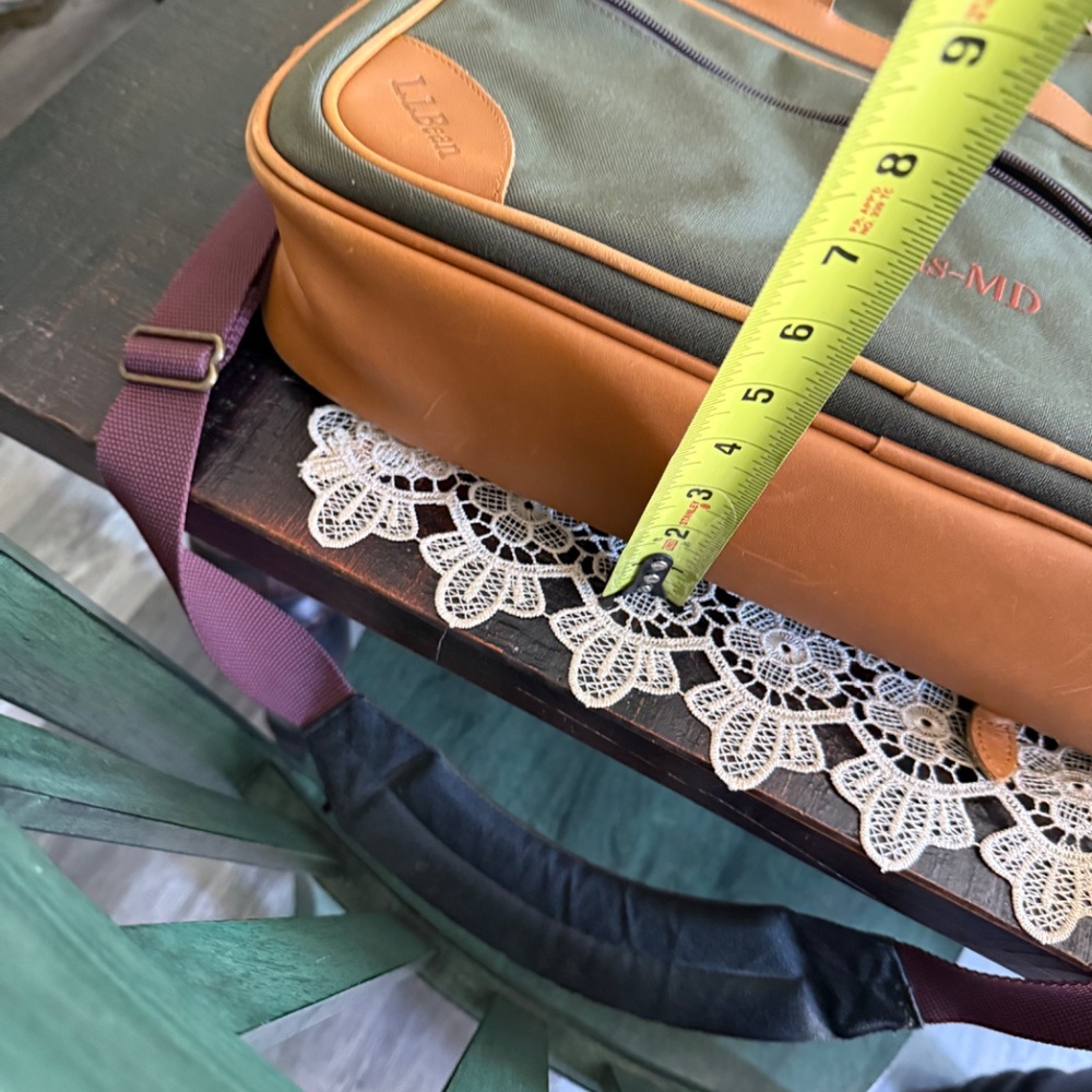 LL Bean leather trim carry on bag - Picture 5 of 9